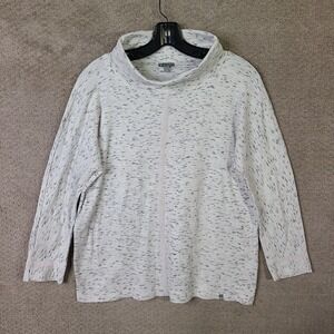 T By Talbots Sweater Womens‎ Small Cream Heathered Pullover Turtle Neck Stretch